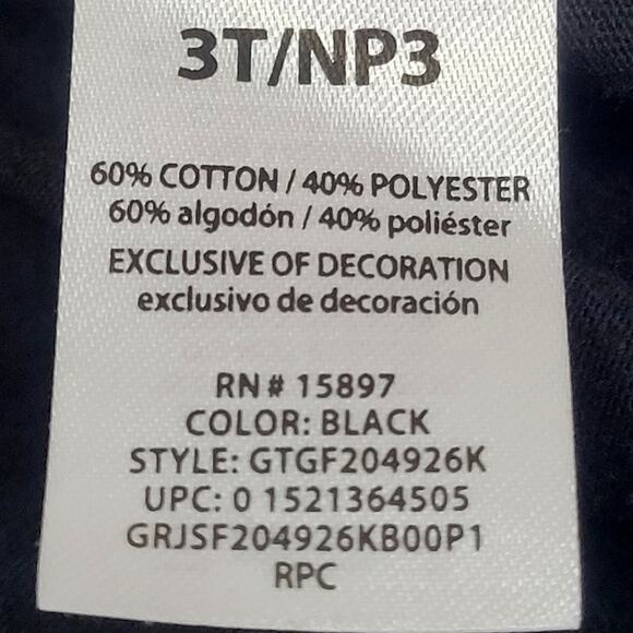 Garanimals Girl's Black Jogging Suit with Sequin Heart Toddler Size 2T/3T - Picture 6 of 10